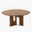 Table basse 31,5 pouces ronde en placage de bois de frêne rustique pour petit salon