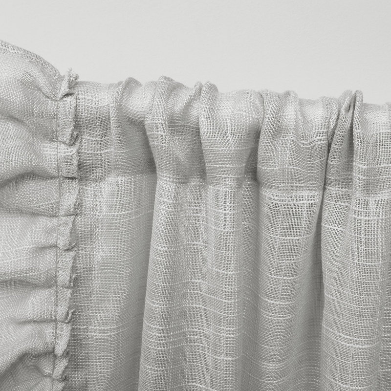 Paire de rideaux transparents avec passe-tringle, Gris, 54 po x 96 po