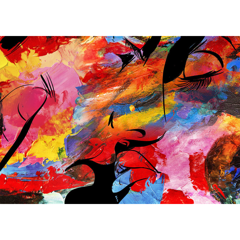 Papier peint abstrait - histoire d'amour, L 110 po x l 157 po