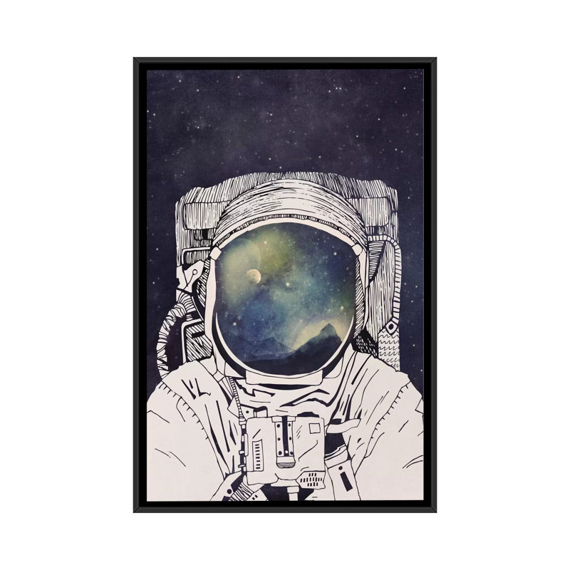 «Dreaming of Space», impression sur toile tendue, H 48 po x l 32 po x P 1,5 po, Toile avec cadre noir, Pas de tapis