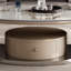Table basse ovale en pierre blanche + acier inoxydable + écologique E0-129020801-129020805