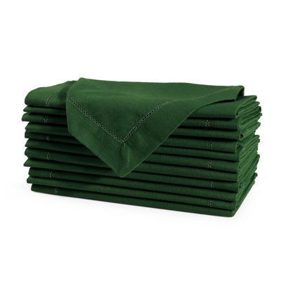  Serviettes en tissu, tissu de serviettes en point ajouré, ourlet généreux 20 po x 20 po Zari Golden Picot, coin à onglets, qualité supérieure parfaite pour les dîners de noces, ensemble de 12 couleurs de Noël, vert Eden, couleur de Pâques