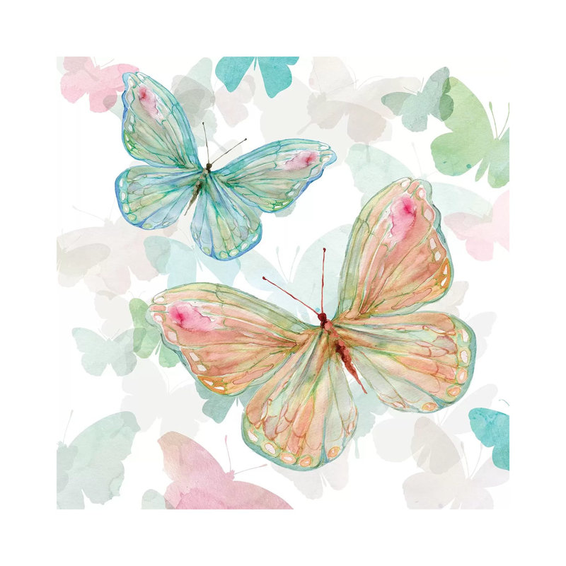 Asbury Garden Butterflies II by Carol Robinson - Print on Canvas, Wrapped Canvas, 30.48 cm H x 30.48 cm W