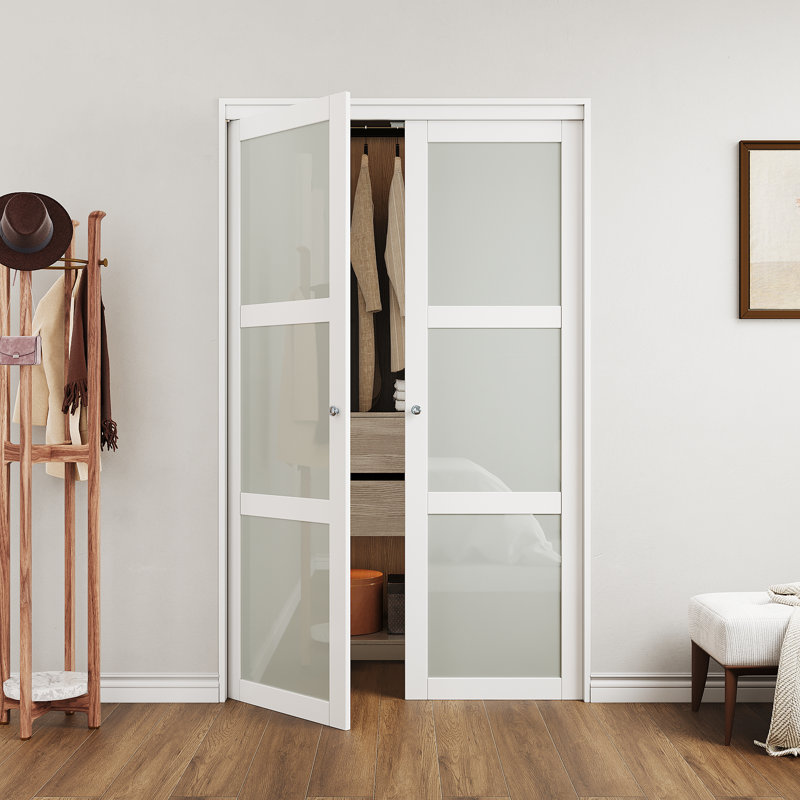 Porte de garde-manger 36 po x 80 po à porte intérieure vitrée en bois massif avec trousse de quincaillerie d'installation pour porte de 80 po de hauteur