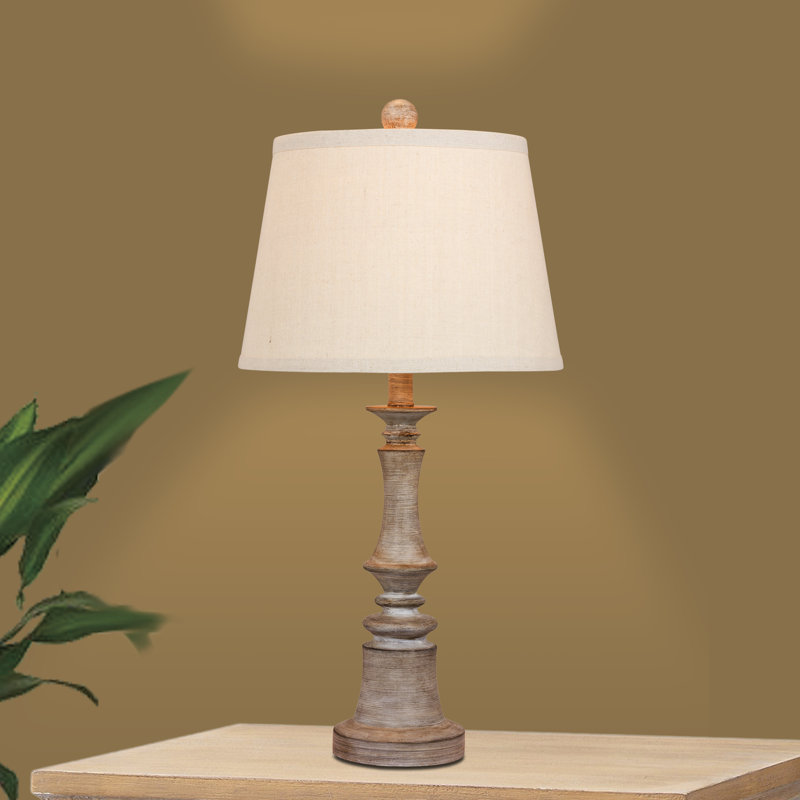Roxann Resin Table Lamp, Cream, Gray