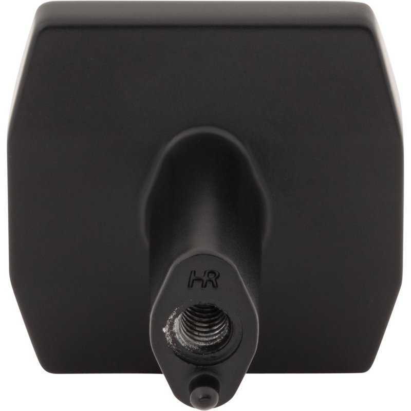 William 1-1/4" Length Square Knob, Matte Black