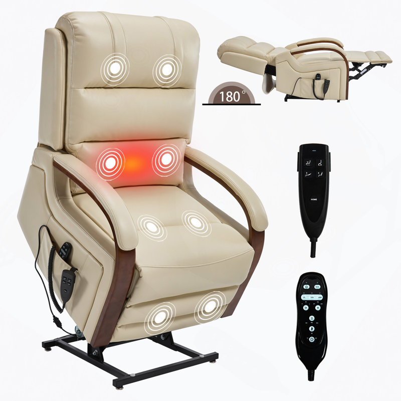 Fauteuil inclinable Power Leatheraire Lift, Beige