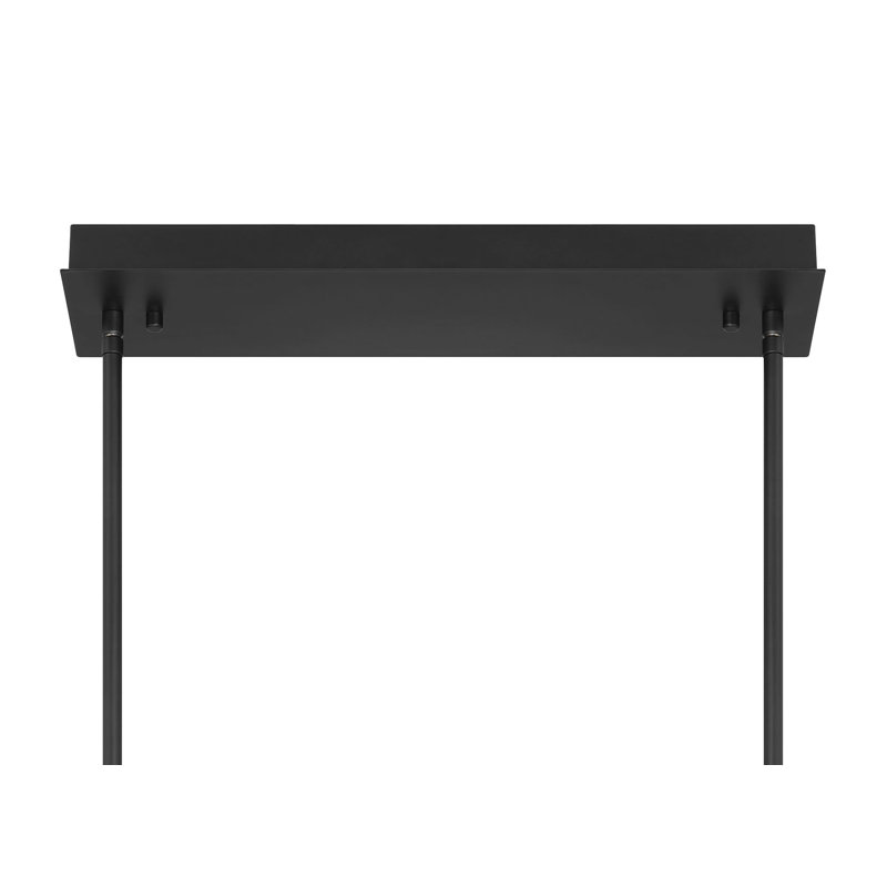 Lustre, 4 lumières, 67 po, noir mat, verre transparent, Clair