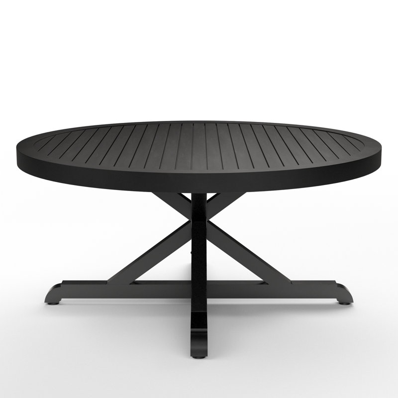 Monterey Round Metal Outdoor Dining Table , 47.99'' in. W 47.99'' in. D, 29.5'' H x 60" W x 60" L