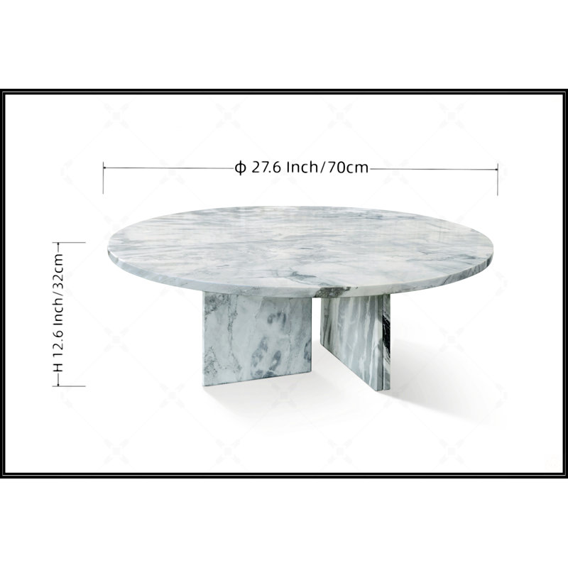 Table basse en marbre bleu-gris naturel, Bleu gris