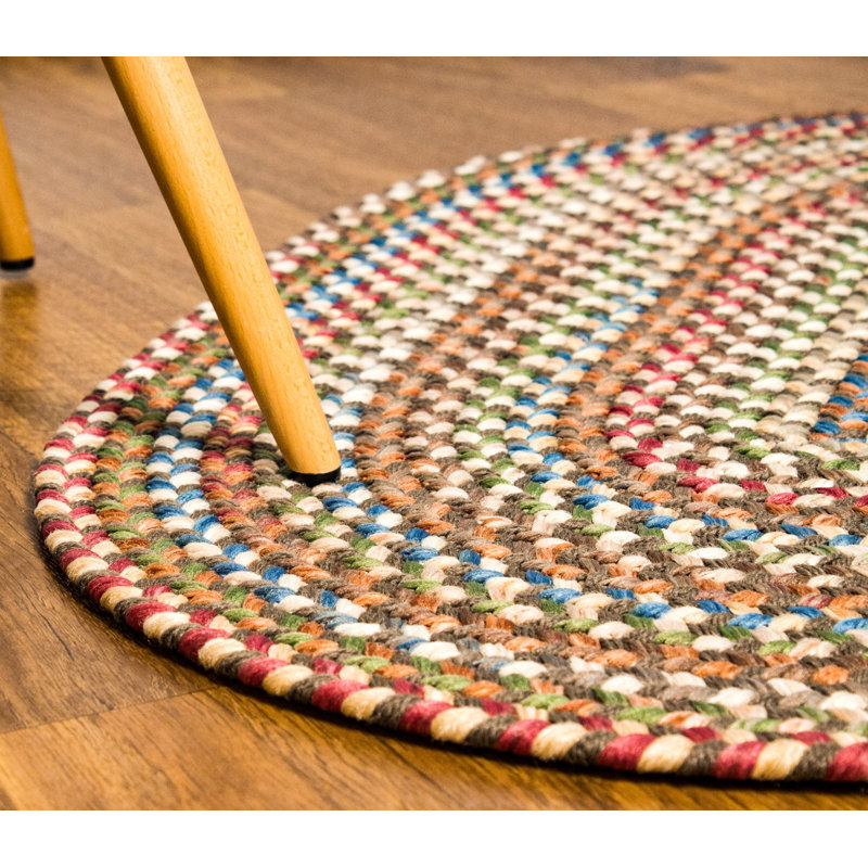 Tapis taupe foncé/naturel tressé Fellsmere, Ovale 3 pi x 5 pi
