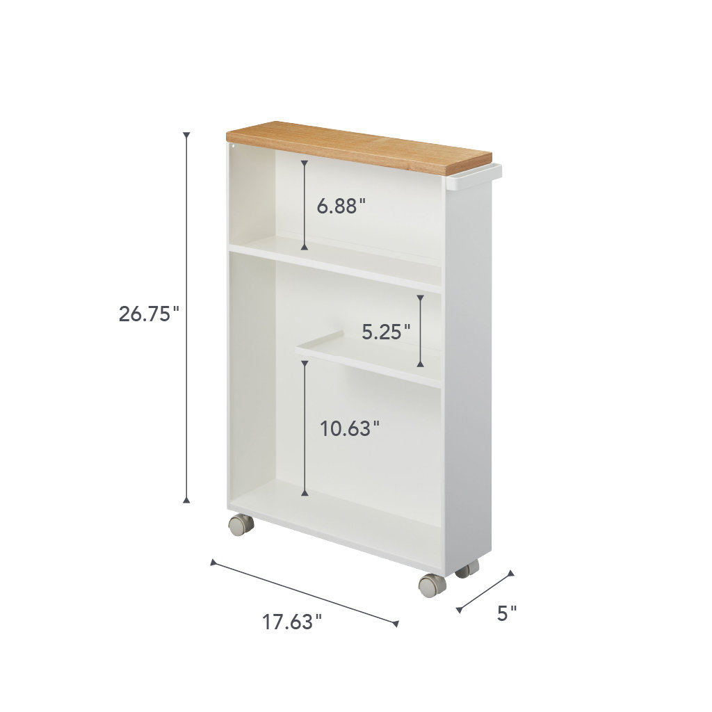 Yamazaki Home Tower Slim Bathroom Cart, White