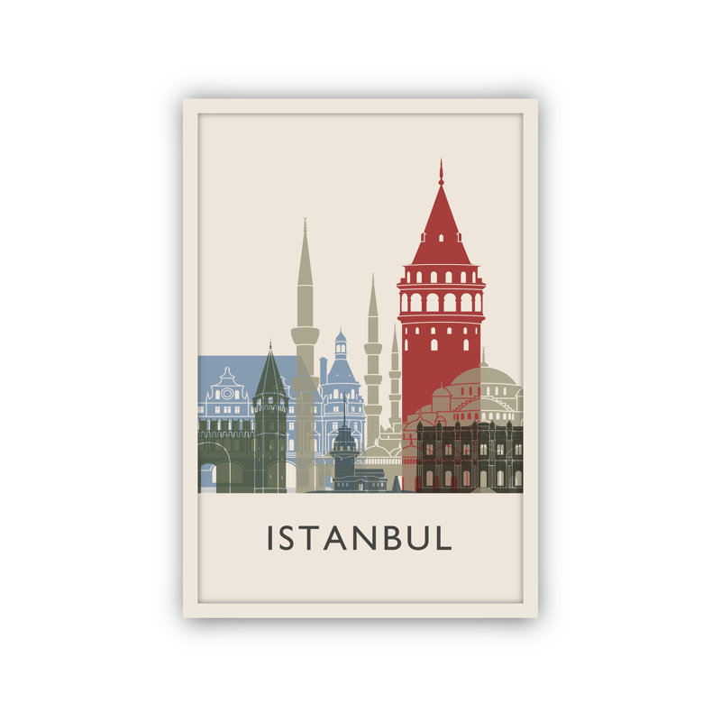 " Istanbul Illustration World Cities Turkiye Travel ", 14" H x 11" W x 0.35" D