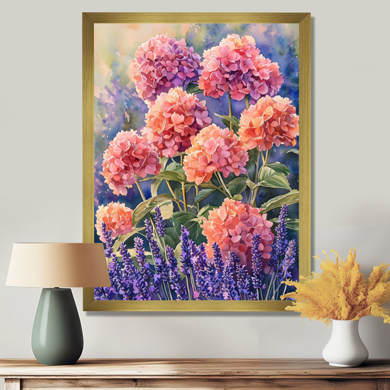 Shannen - Floral Wall Art, H 40 po x l 30 po, Reproduction encadrée d'une seule photo, Doré