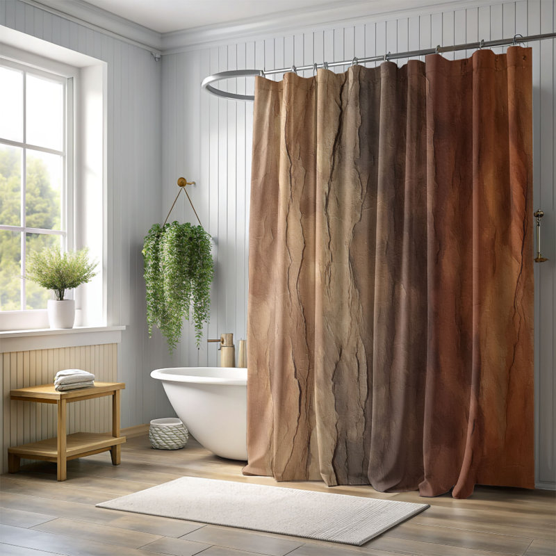 Itxaso Abstract Shower Curtain, 74"H x 71"W