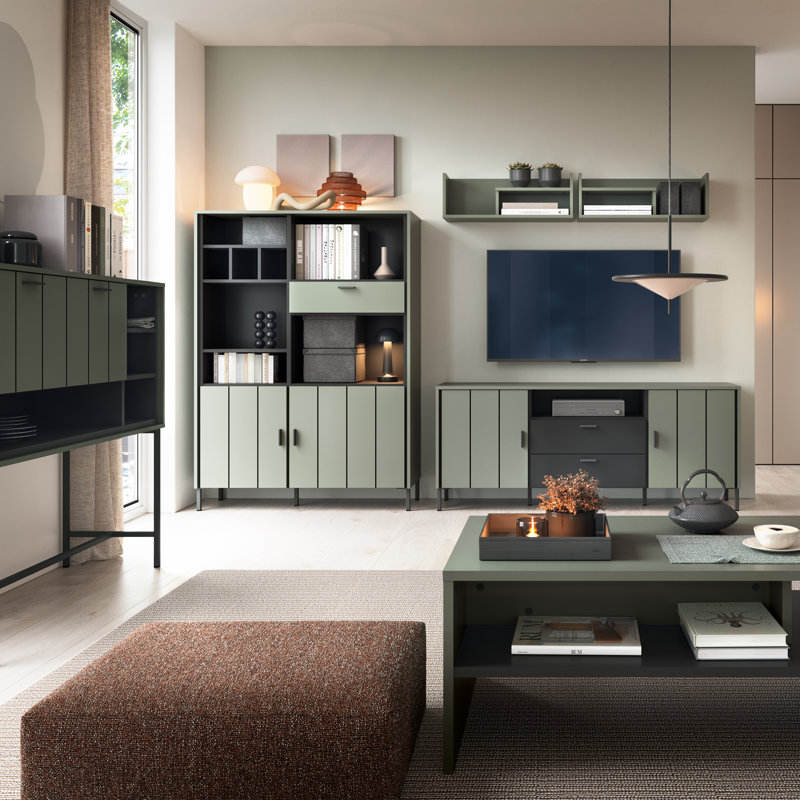 Arlissa Unfinished TV Stand, 158cm, Green/Grey