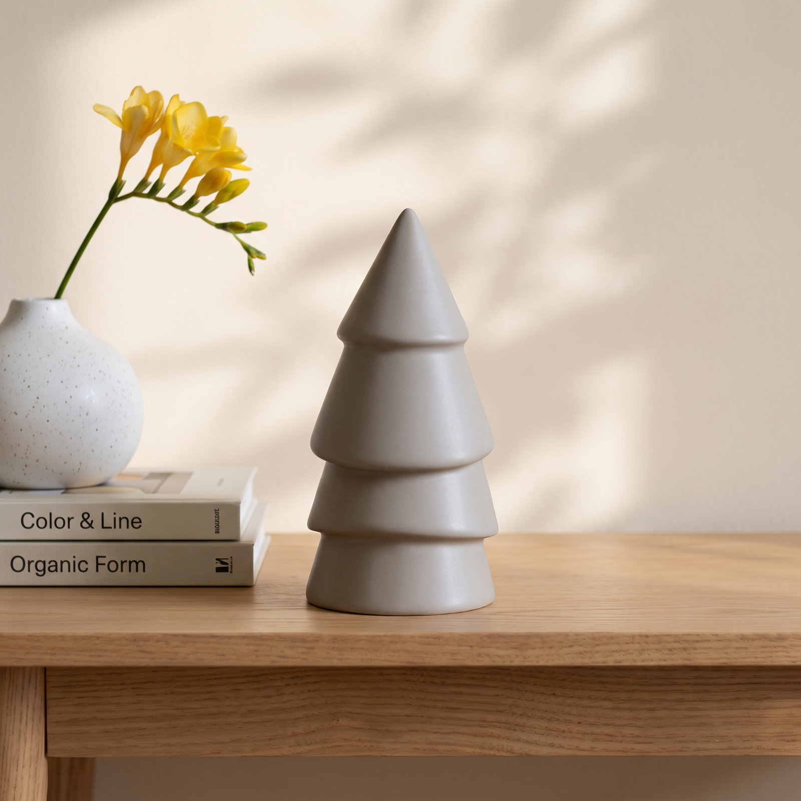 Ceramic Sculpture, Gray, 5.51'' H x 2.76'' W x 2.76'' D