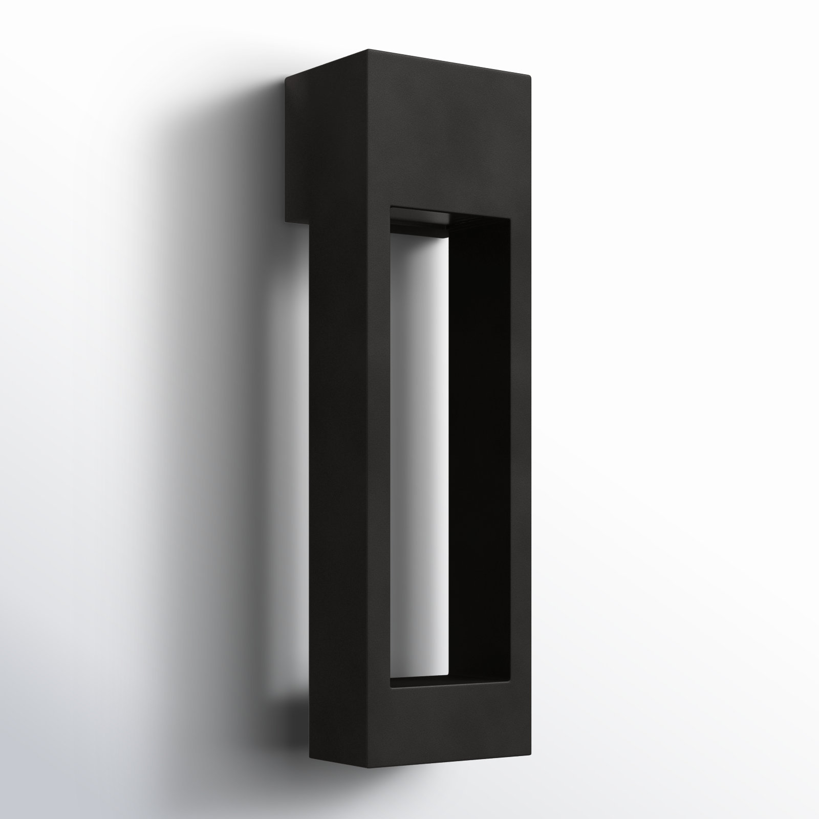 Blandburg Rectangle Outdoor LED Wall Light, Black, 24" H x 7" W x 7" D