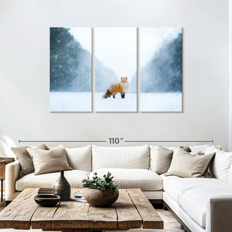 Red Fox In The Snow, 48" H x 74" W