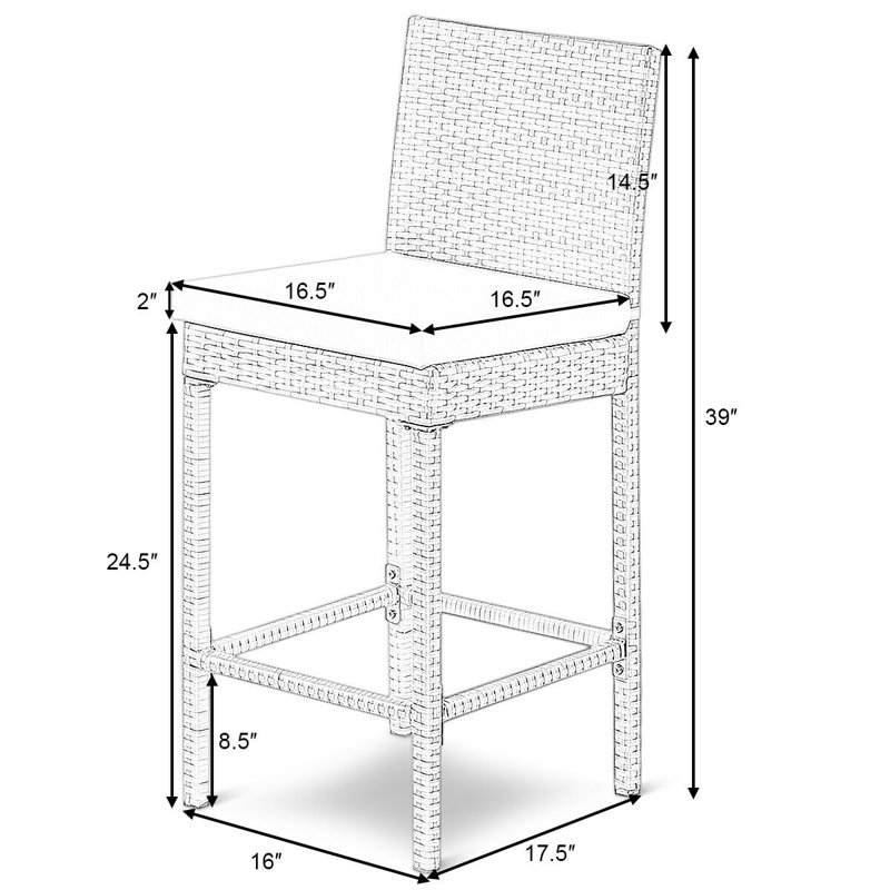 Tabouret avec coussin Gadd