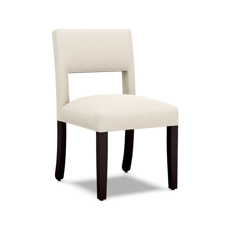 Custom 19" Dining Chair, White, Dark Brown