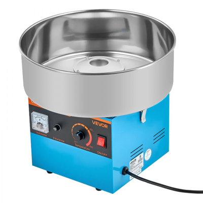 Machine à barbe à papa commerciale, machine à barbe à papa électrique 1000W, facile à utiliser avec un bol en acier inoxydable de 15 pouces et une cuillère à sucre, fait des bonbons durs pour l'anniversaire des enfants à la maison, fête de famille, bleu