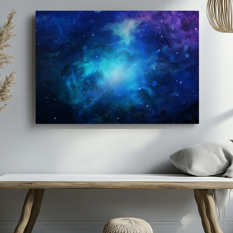 Toile, une vaste scène cosmique éthérée remplie de nuages tourbillonnants d'art mural, H 30 po x l 40 po