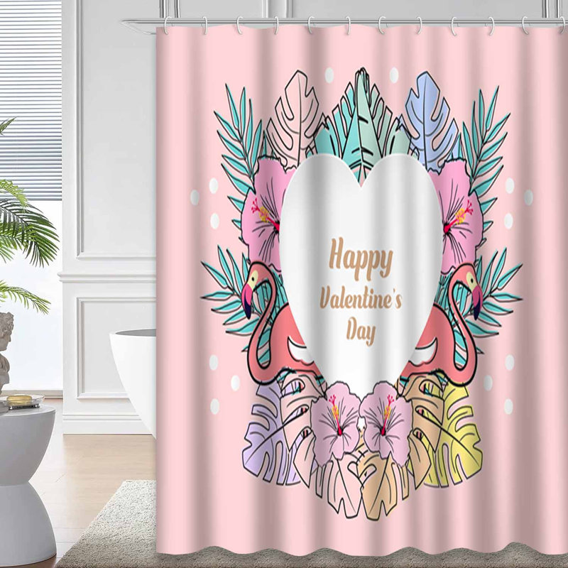Rideau de douche Flamingo Heart, L 72 po x l 72 po