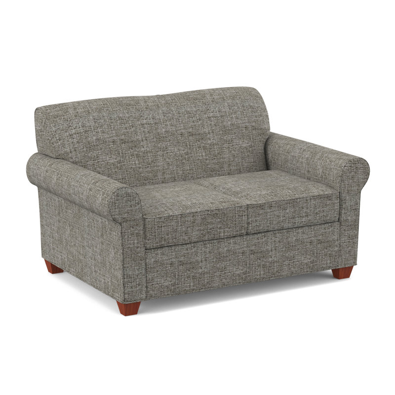 Finn 59" Rolled Arm Loveseat, BM Cherry, Archetype Quartz