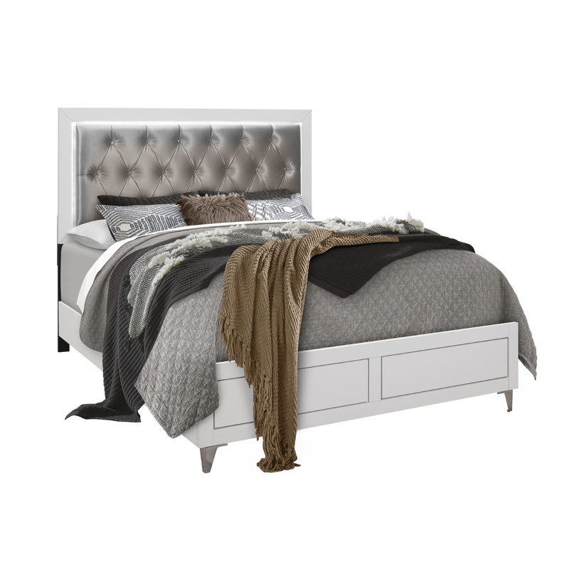 Ensemble de chambre configurable avec lit tapissier 5 pièces Tague, Grand