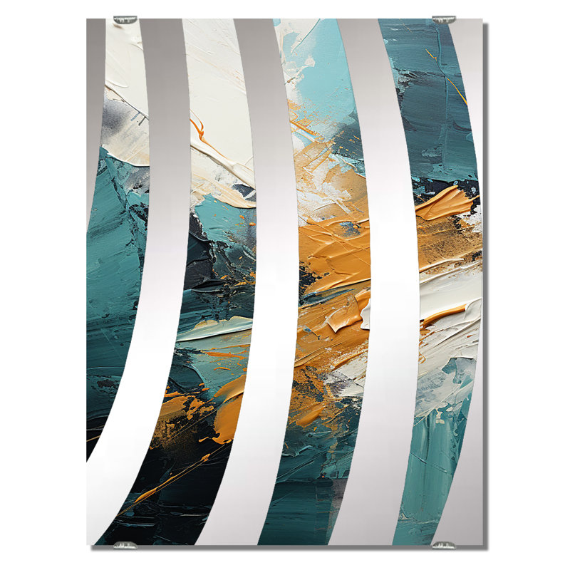Marbre cascade II - miroir abstrait peinture murale MIR137675, 32 po x 24 po