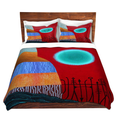 Ensemble de housse de couette en microfibre DiaNoche par Jennifer Baird - Red Sky