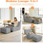  Oversized Faux Fur Bean Bag Chair With Matching Ottoman Ergonomic Indoor Lounge Furniture, Beige-452343812