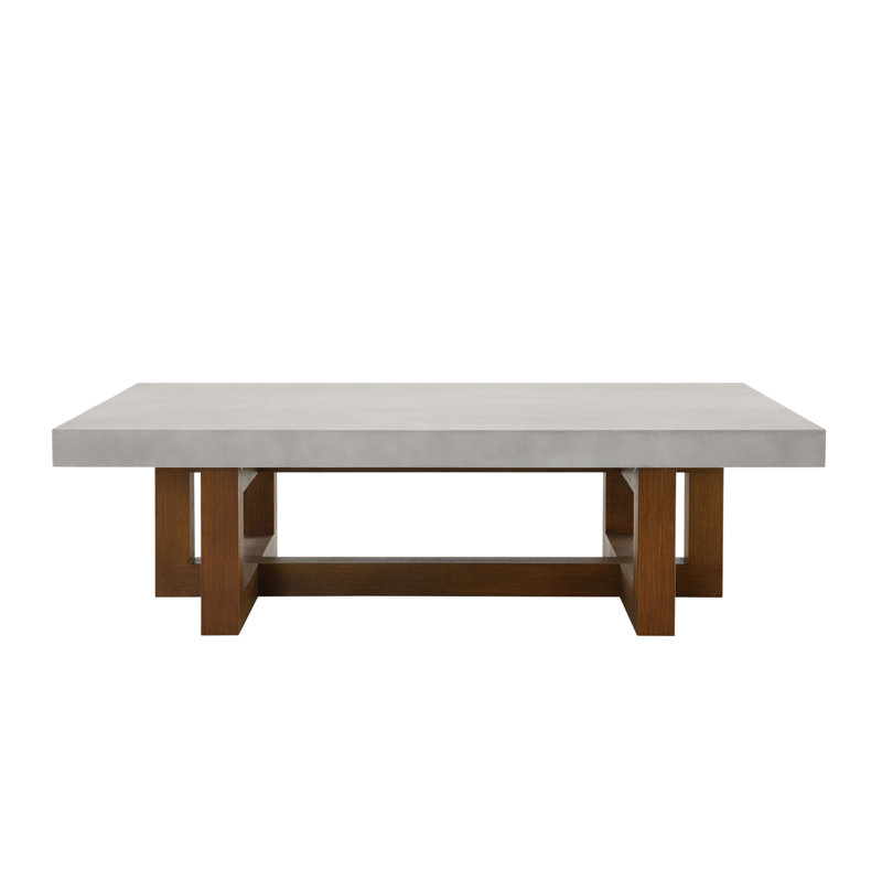 Keven Faux Concrete Top Rectangular Coffee Table