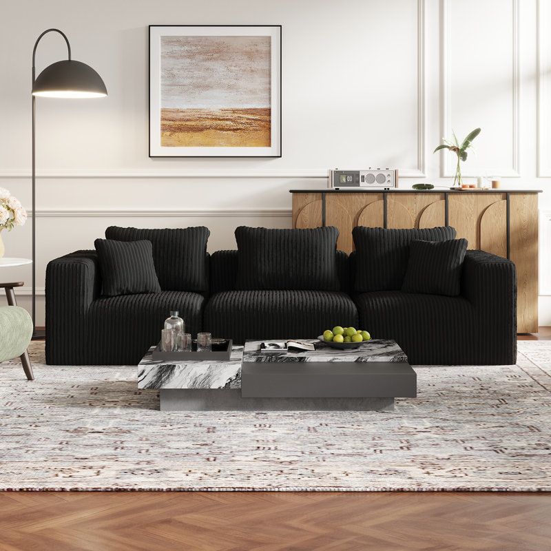 Modern Plush-Upholstered Accent Sofa