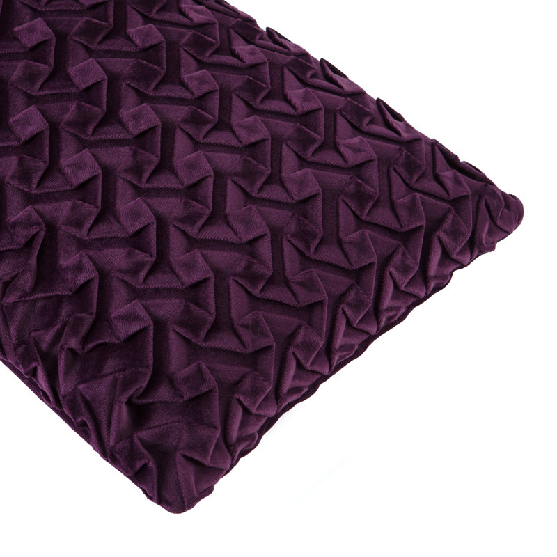 Plum Origami Velvet Textured 12x20 Pillow Cover