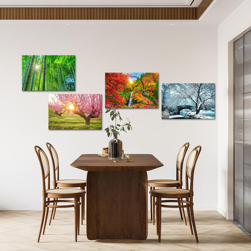 4 Piece Wrapped Canvas Print, 40 cm H x 240 cm W