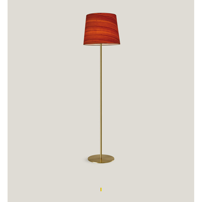 Zeta Floor Lamp - 13" Diameter, Gold, Natural Cherry, Dimmable