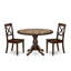 L'ensemble de salle à manger 3 pièces Mid-Century comprend une table de salle à manger avec plateau de table en marbre de sable ondulé et 2 chaises en bois, acajou-548905700-548905722-548905723