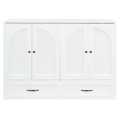 Full Size White Bed With Abundant Storage Facilities - Save Space In Multifunctional Rooms. Keep Pillows, Clothes, Organized. Look. Charging Port. Effortless Assembly Process. 75.1" X 56.7" 41.3"