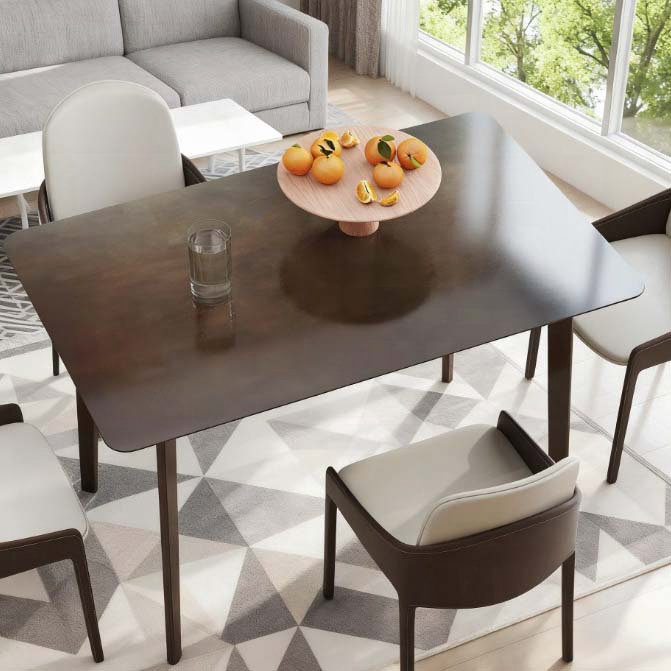 Table de cuisine Mid-Century Nordic - Rectangle, acajou foncé, 47,2 po x 29,5 po, Marron foncé