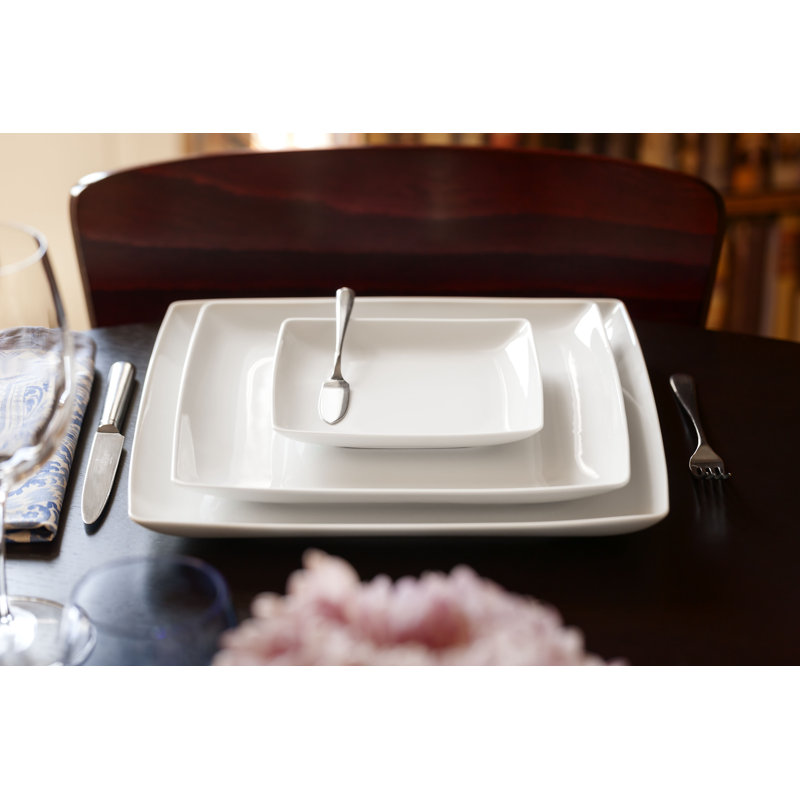 Carré White Porcelain China Chargers