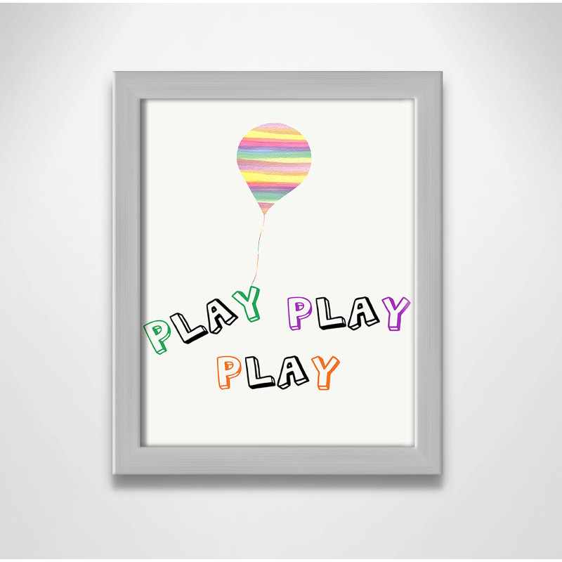 Play Play Play, impression sur papier, H 10 po x l 8 po x P 1,18 po, Encadré de boîte argent