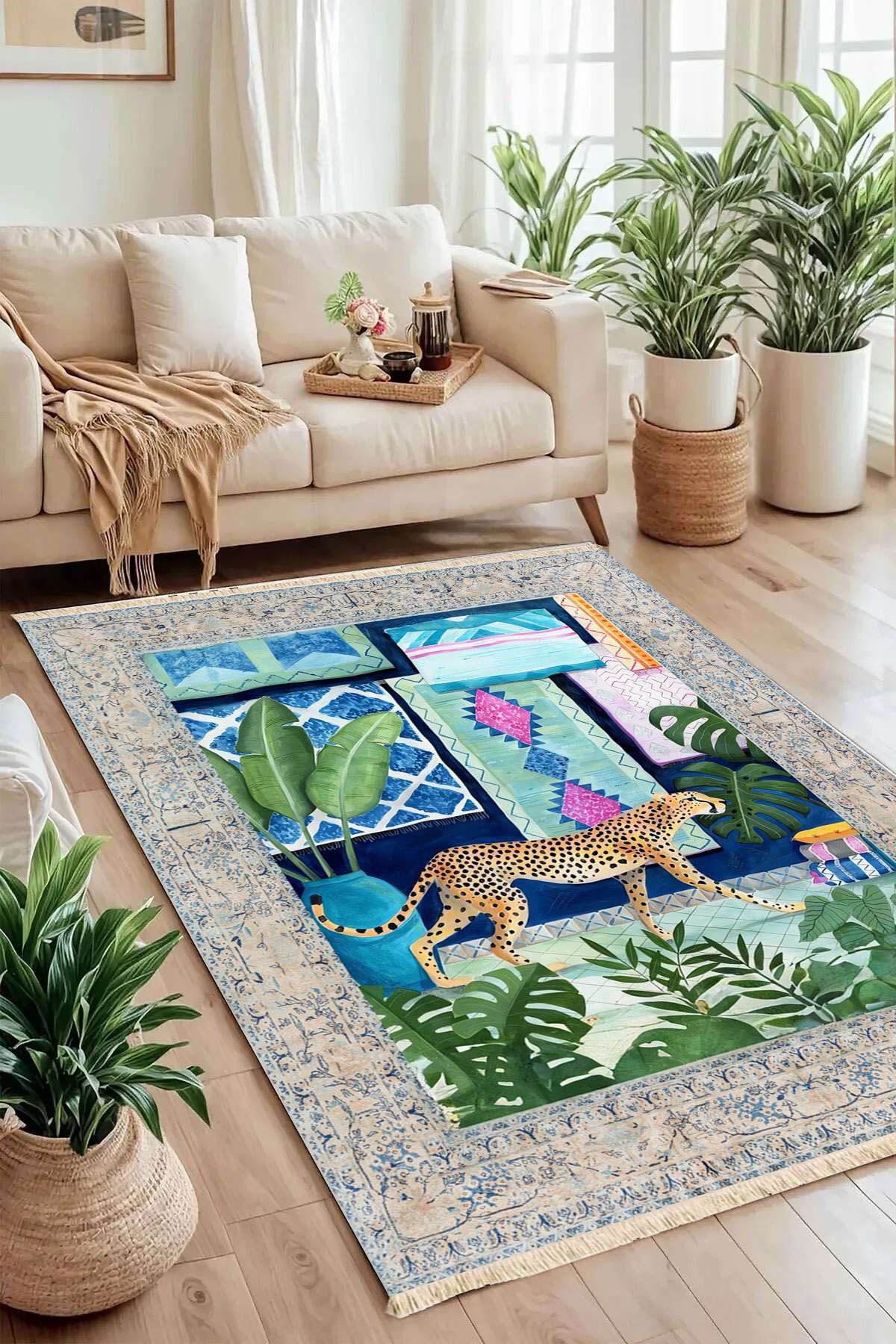 Dakota Fields Leopard In The Greenhouse Scene Rug | Wayfair