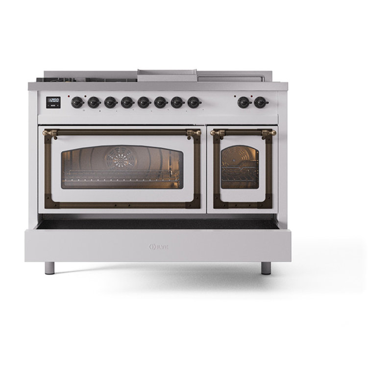 ILVE Nostalgie II Noblesse 48 inch Dual Fuel Range, Burnished, Natural Gas
