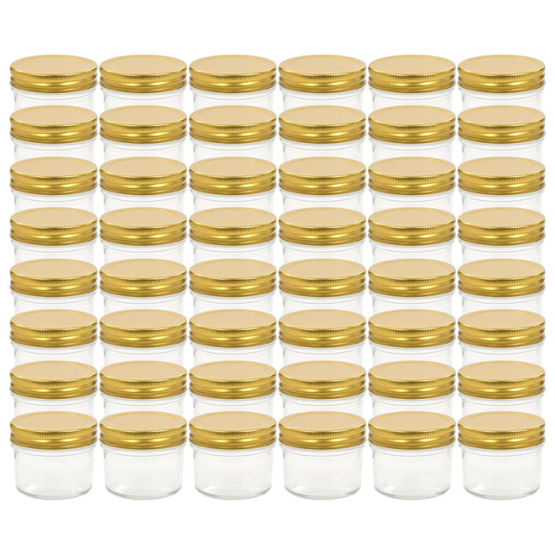 Glass Jar - Set of 48, Gold