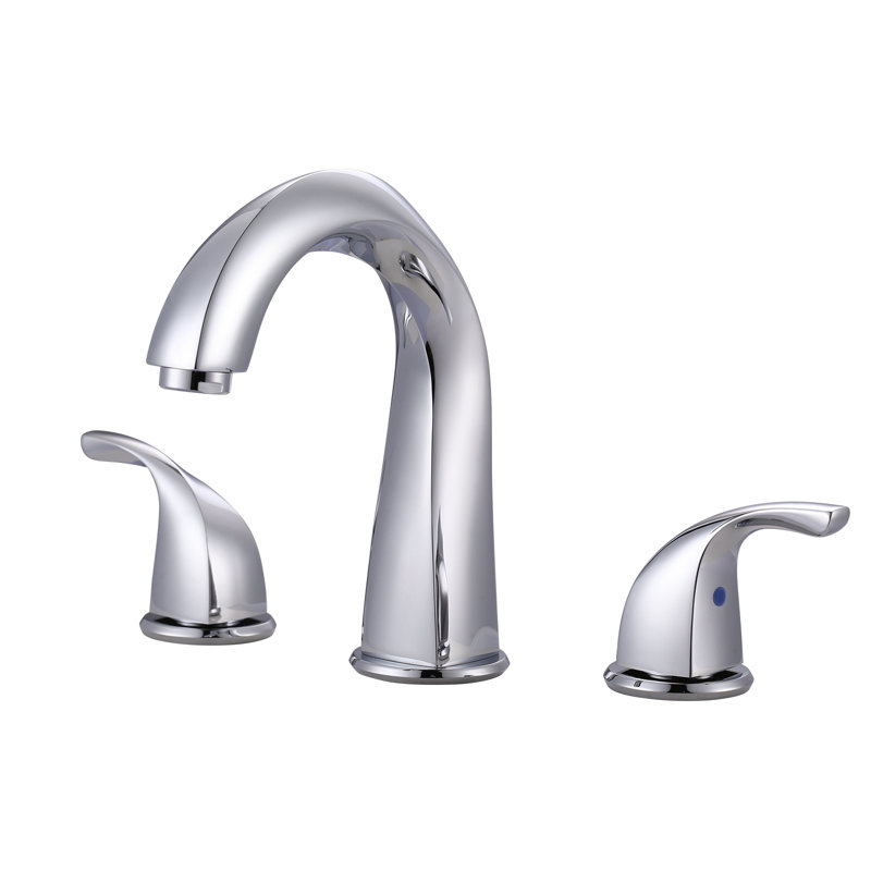 8 po Robinet pour salle de bain à poignée double à 3 trous avec drain escamotable et conduites d'alimentation, Chrome