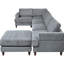 Canapé modulaire Ustyle, durabilité exceptionnelle, 5 à 6 sièges, gris avec, élégance intemporelle des pieds en bois, spacieux