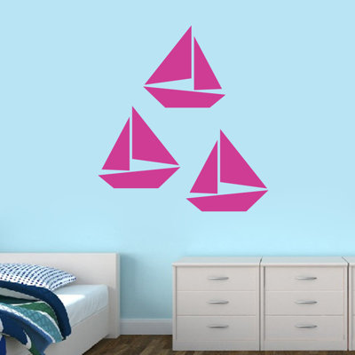 Ensemble d'adhésif décoratif voilier 3 pièces