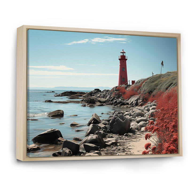 «Coastal Seaside Harmony I», reproduction d'art sur toile, H 30 po x l 40 po x P 1,5 po, Cadre flottant brun